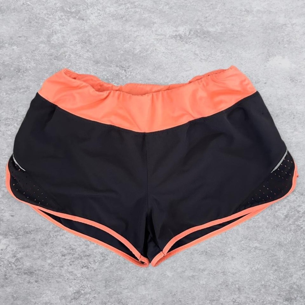 Champion Duo Dry Women Black Coral Running Shorts Large Zip Pocket Athletic